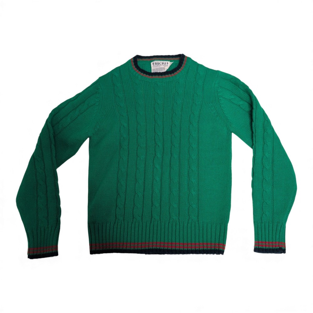 Ricki Green Cable-Knit Crewneck Sweater Size L
